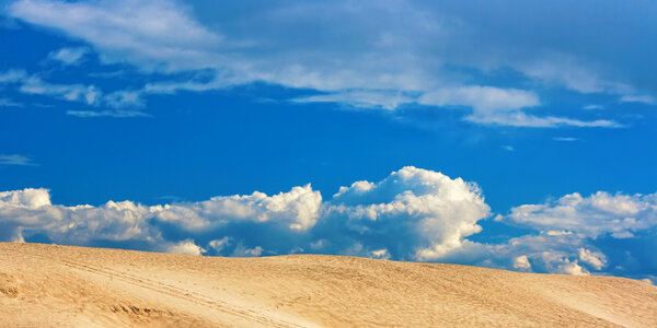 desert and blue sky photo