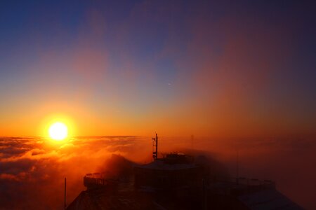 Sunrise alpine summit photo