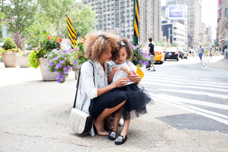 Mother and Daughter on the NY Street photo