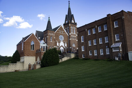 Back of the Church in New Glarus, Wisconsin photo