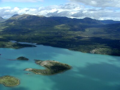 Aerial view landscape wilderness photo