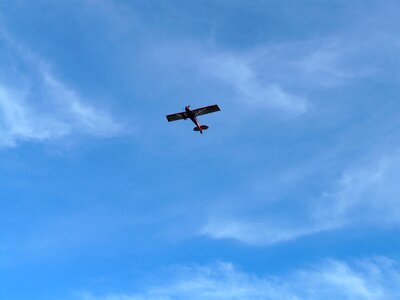 Flying sky propeller plane photo