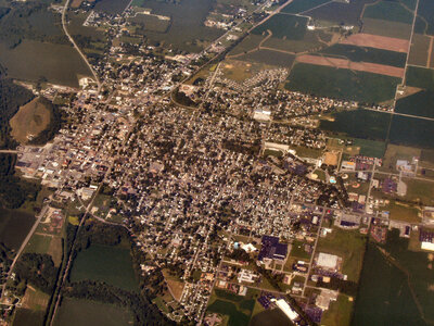 Aerial View of Rushville, Indiana