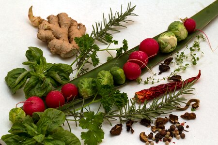 Vegetables ginger spices