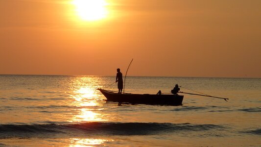 Sunset twilight fishing