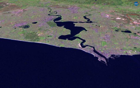 Satellite View of the Coast of Perth, Australia