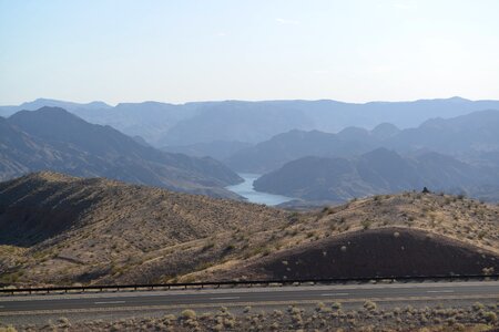 Road from Lake Mead near Hoover Dam photo