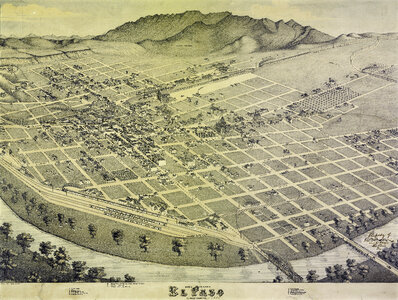 Map of El Paso in 1886 in Texas photo