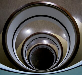 Concentric stairwell white photo