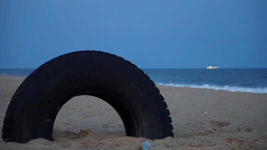 Tires beach sand photo