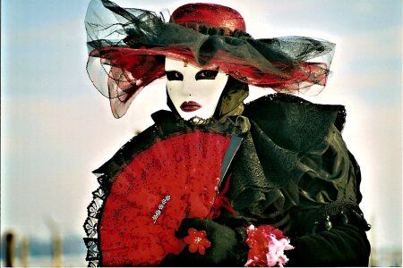 Mask Red Lady Woman photo