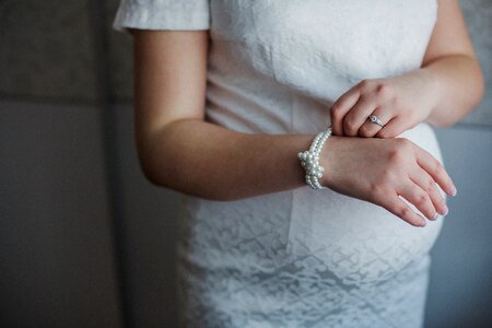 Pearl bracelet pregnant photo