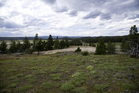 Landscape view of the hills at Prismatic Spring