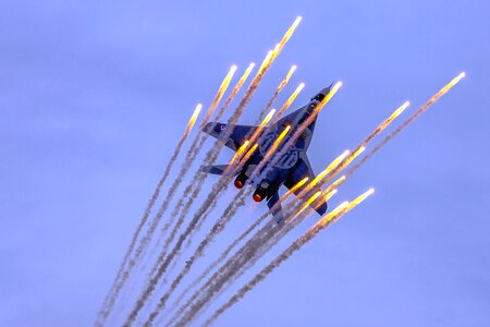 Aircraft bait blue sky