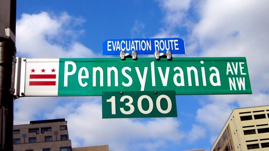 Pennsylvania Avenue NW street sign