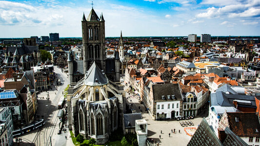 Rooftop view of Ghent in Belgium photo