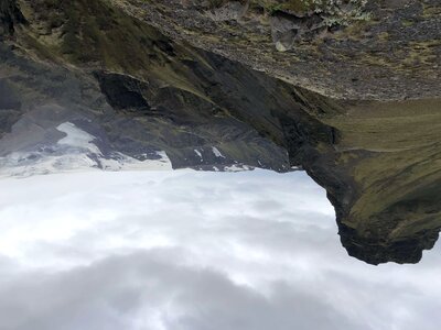 Ascent cliff glacier