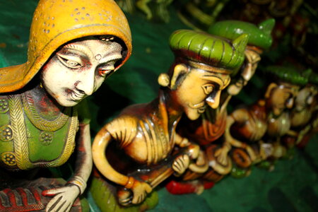 Colorfully Painted Indian Handicrafts Artifacts photo