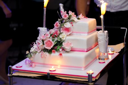 Wedding Venue wedding cake candles photo