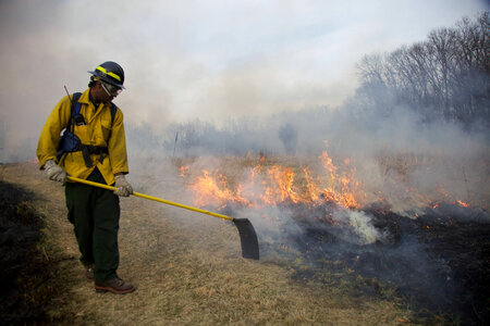 Firefighter with equipment-1