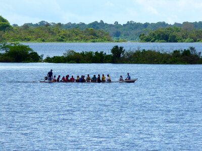 Amazon people on a boat photo