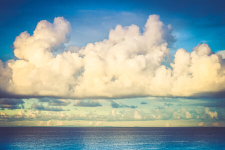 Amazing White Clouds over the Sea photo