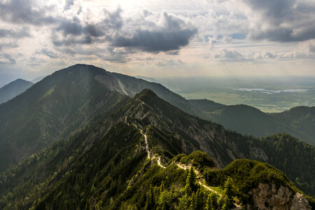 Mountaintops trail across the alps