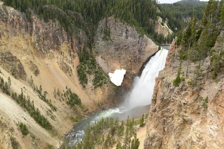 Brink of Lower Falls in Yellowstone Park photo