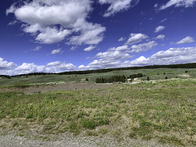 Rolling hills landscape in the distance photo