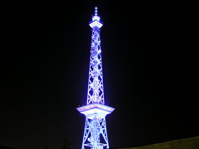 Tower illuminated blue photo