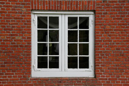 Window glass brick red photo