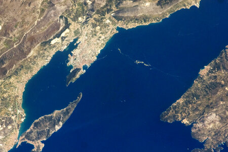Satellite Image of the Area around Split from Space photo