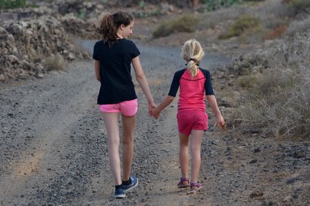 People girls hiking