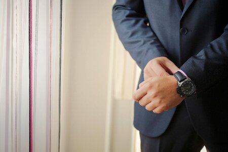 Wristwatch tuxedo suit gentleman