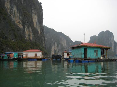 Vietnam fishing village floating homes photo