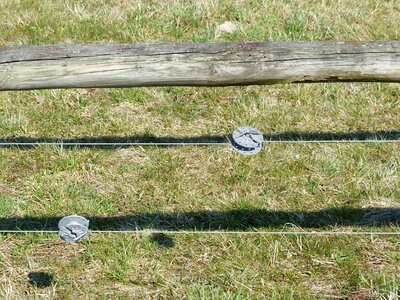 Wire metal pasture fence photo
