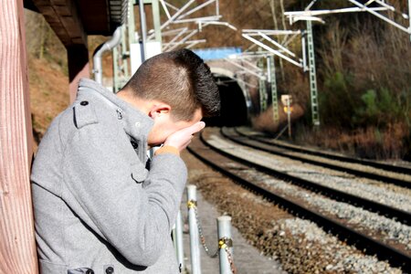 Railway station boy man
