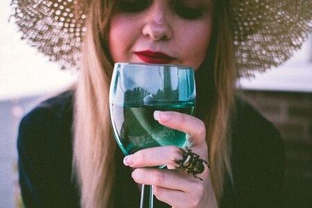 Woman Drinking Wine photo