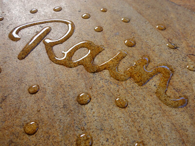 Rain water calligraphy photo