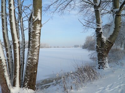 Frozen lake wintry photo