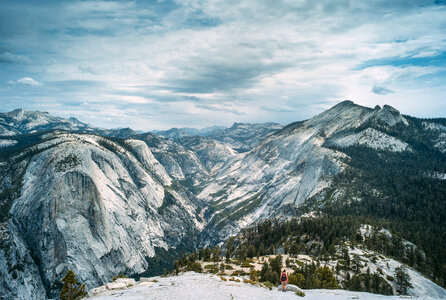 Snow capped Mountains in Yosemite National Park, California
