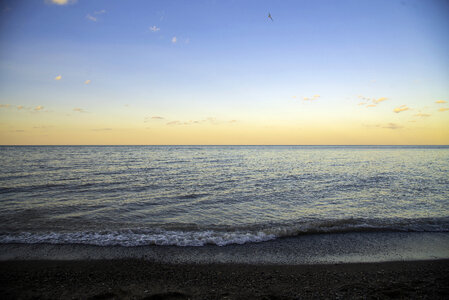 Lake Michigan Horizon during sunset photo