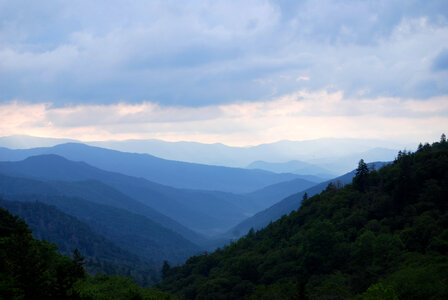 Mountains and Hills Landscape at Great Smoky Mountains National Park, Tennessee photo