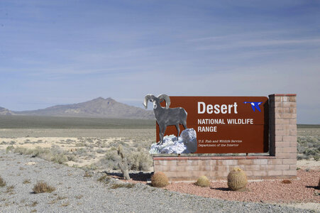 Sign for the Desert National Wildlife Refuge photo