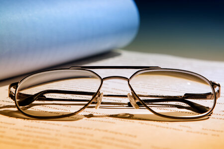 papers and glasses photo