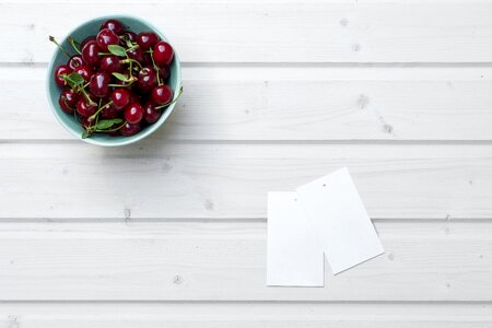 Cherries on Table photo