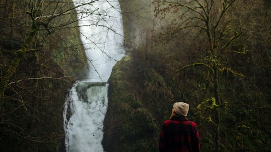 Woman by the Waterfall photo