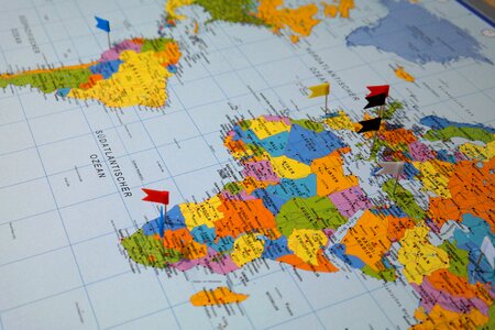 Country travel flags and pennants