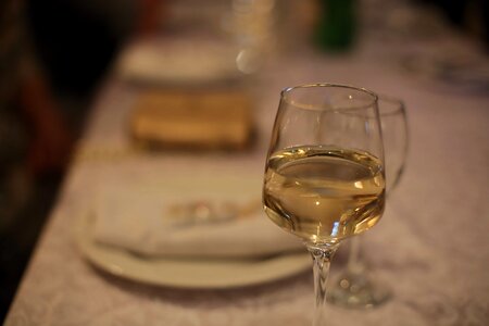 Champagne white wine yellowish photo