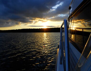 Ship dark clouds reeling photo